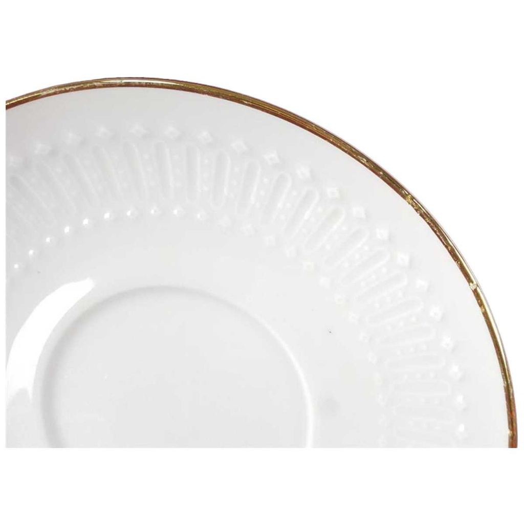 [45817502] Untertasse für Suppe Goldrand 16,6 cm Winterling Kirchenlamitz Relief Weiß mit gebraucht - gut Bild 2