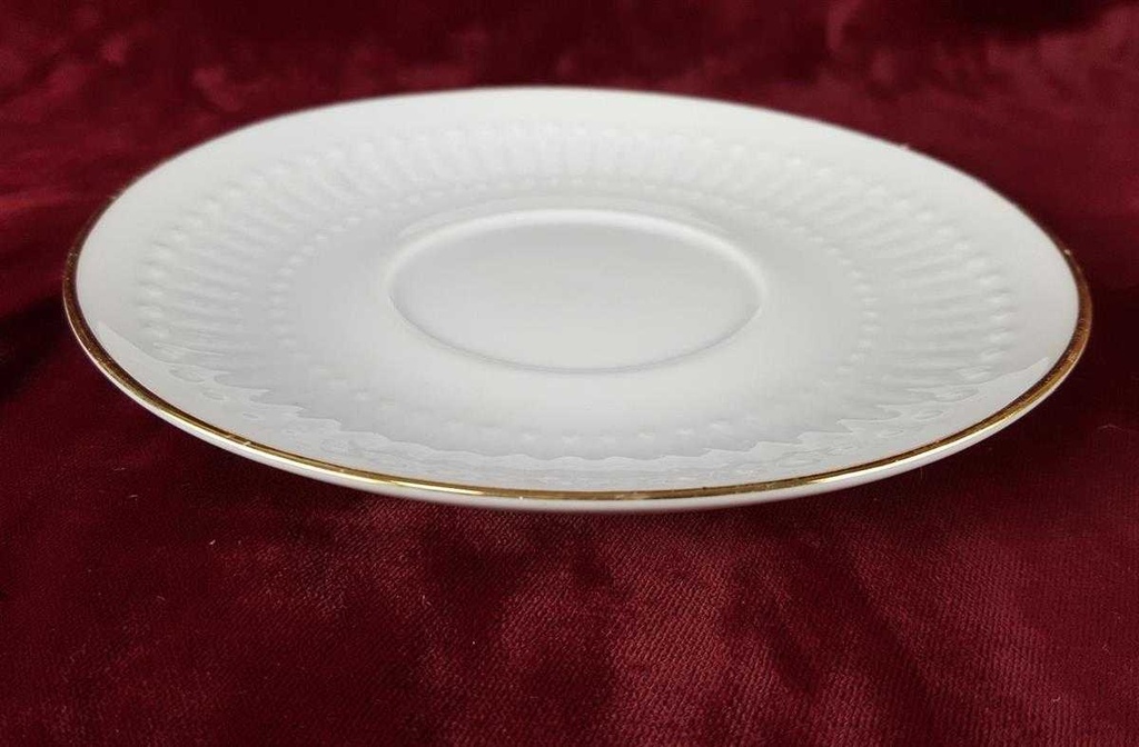 [45817502] Untertasse für Suppe Goldrand 16,6 cm Winterling Kirchenlamitz Relief Weiß mit gebraucht - gut Bild 4