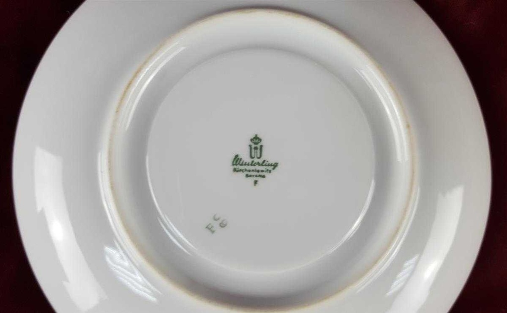 [45817502] Untertasse für Suppe Goldrand 16,6 cm Winterling Kirchenlamitz Relief Weiß mit gebraucht - gut Bild 5