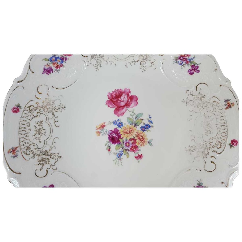 [45817513] Servierplatte Steakplatte Golddekor Schaller Blumen Elfenbein gebraucht - akzeptabel Bild 2