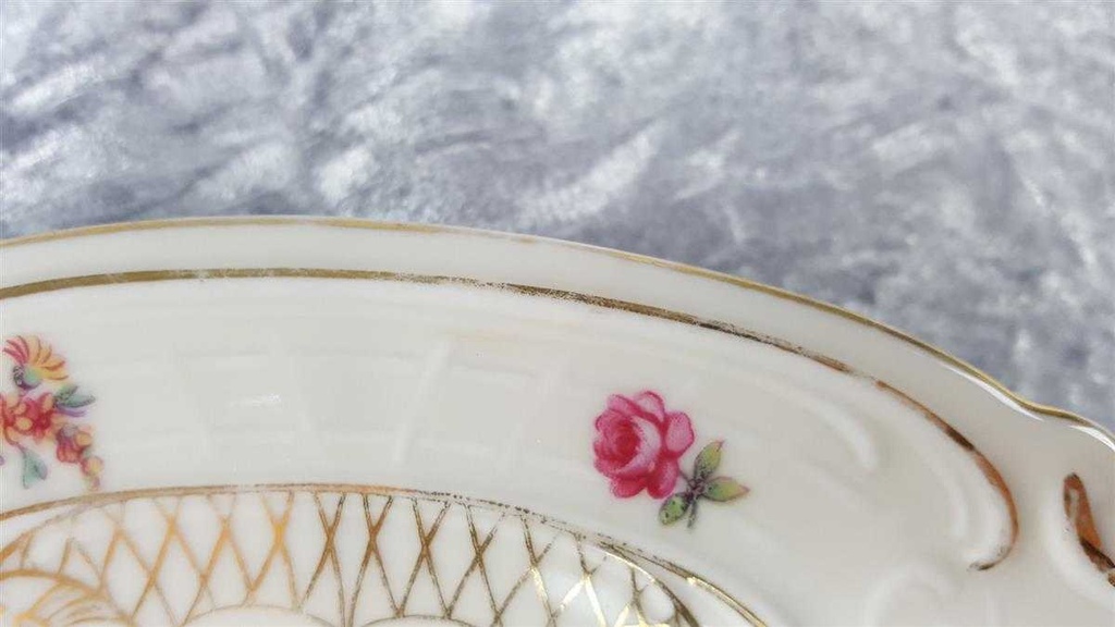 [45817513] Servierplatte Steakplatte Golddekor Schaller Blumen Elfenbein gebraucht - akzeptabel Bild 7