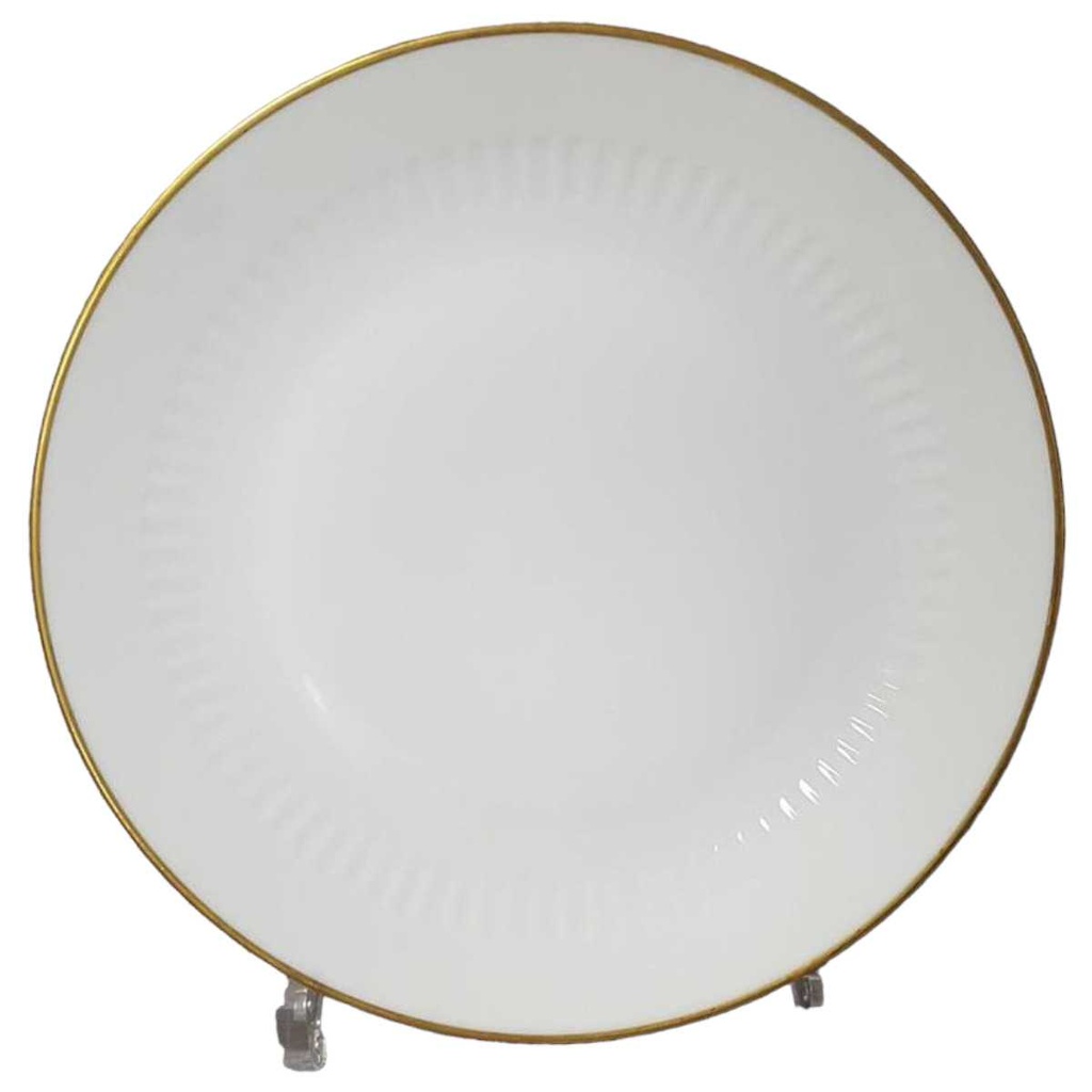 [45817523] Kuchenteller Dessertteller Goldrand 19,7 cm Zeh Scherzer Rillenrelief 1750 gebraucht - gut Bild 2