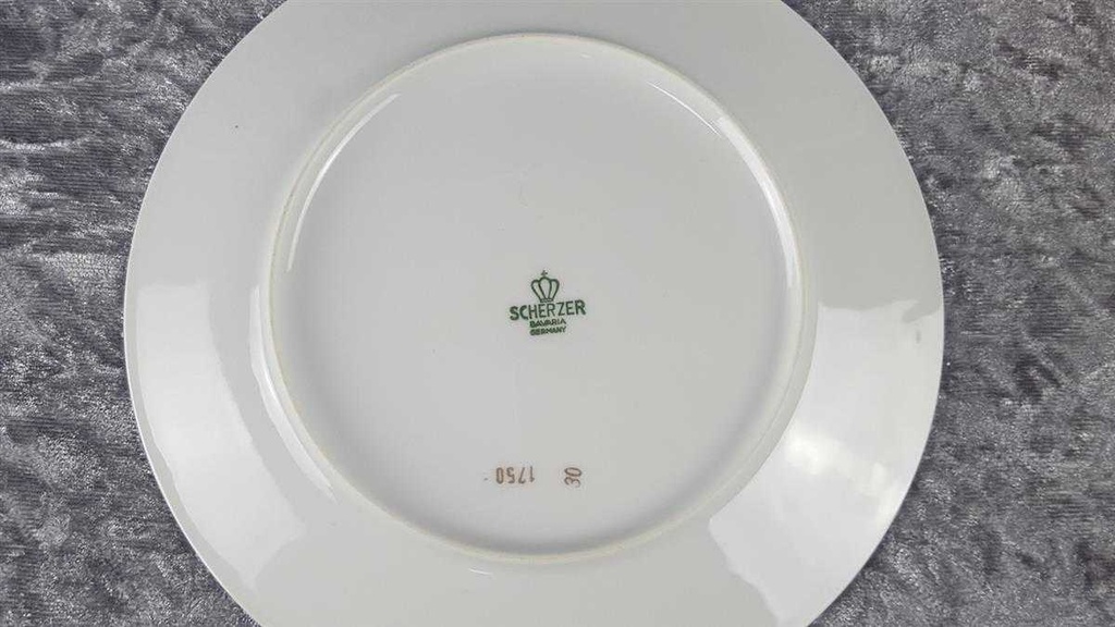 [45817523] Kuchenteller Dessertteller Goldrand 19,7 cm Zeh Scherzer Rillenrelief 1750 gebraucht - gut Bild 5