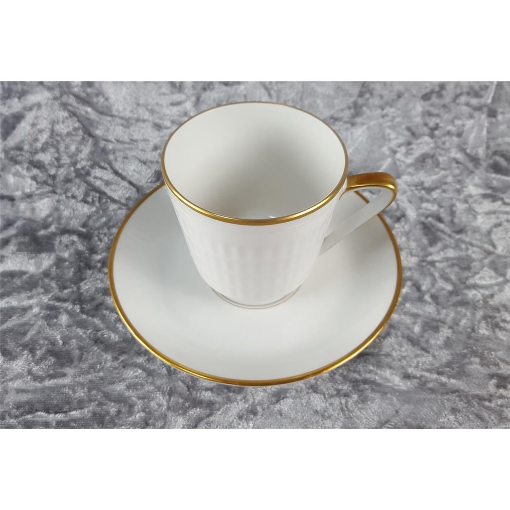 [45817529] Kaffeetasse mit Untertasse Tasse Goldrand Zeh Scherzer Rillenrelief 1750 Bild 2