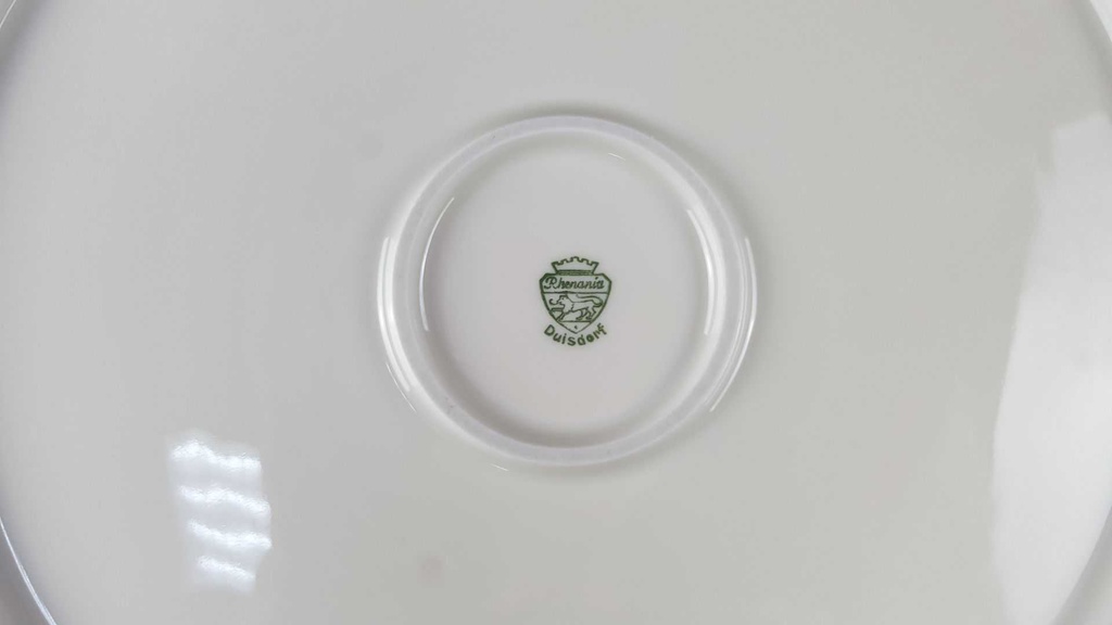 [45817544] Dessertteller Kuchenplatte mit Henkeln Goldrand Rhenania Duisdorf Elfenbein 4mm gebraucht - gut Bild 6