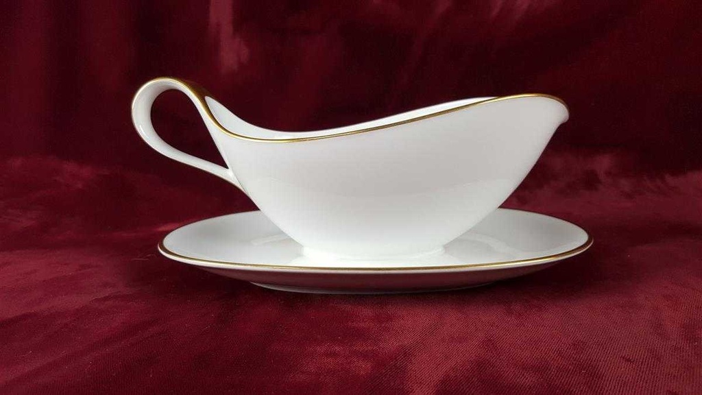 [45817558] Sauciere mit Teller Goldrand 1tlg Heinrich Anmut weiß 14092 gebraucht - gut Bild 3