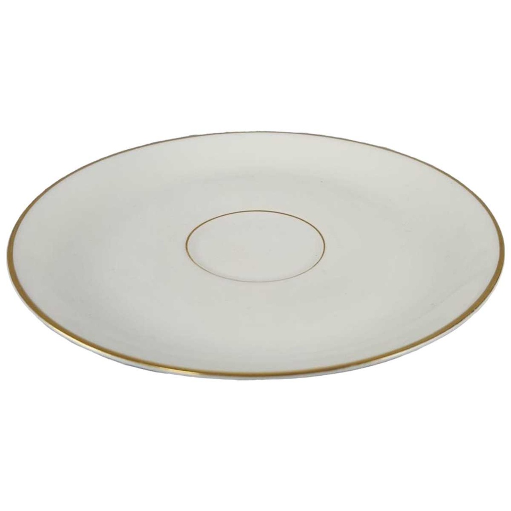[45817570] Untertasse für Tee Goldrand 14,7 cm KPM Krister 0202 Elfenbein Beige Bild 2