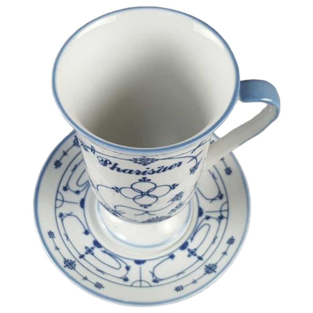 [45817571] Tasse mit Untertasse Pharisäertasse Bezeichnung Julius Lange Kahla Indisch Blau Strohblume gebraucht - sehr gut Bild 2