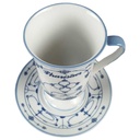 [45817571] Tasse mit Untertasse Pharisäertasse Bezeichnung Julius Lange Kahla Indisch Blau Strohblume gebraucht - sehr gut Bild 2