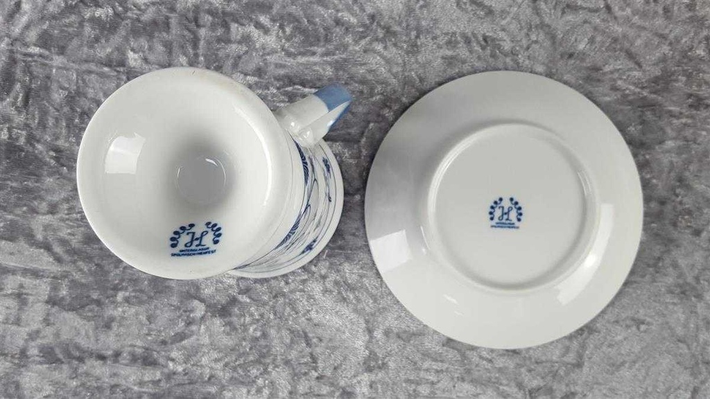[45817571] Tasse mit Untertasse Pharisäertasse Bezeichnung Julius Lange Kahla Indisch Blau Strohblume gebraucht - sehr gut Bild 5