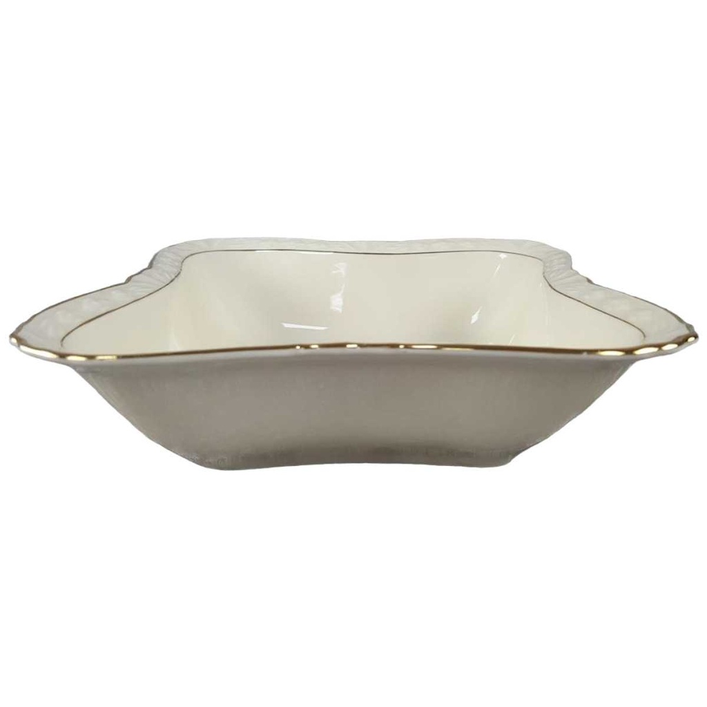 [45817573] Schüssel Goldrand Winterling elfenbein Blumenrelief mit Beige gebraucht - sehr gut Bild 2