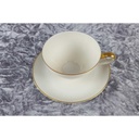 [45817585] Teetasse mit Untertasse Tasse Goldrand KPM Krister 0202 Elfenbein Beige Bild 4