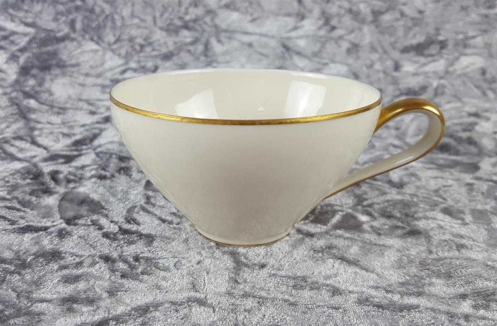 [45817585] Teetasse mit Untertasse Tasse Goldrand KPM Krister 0202 Elfenbein Beige Bild 5
