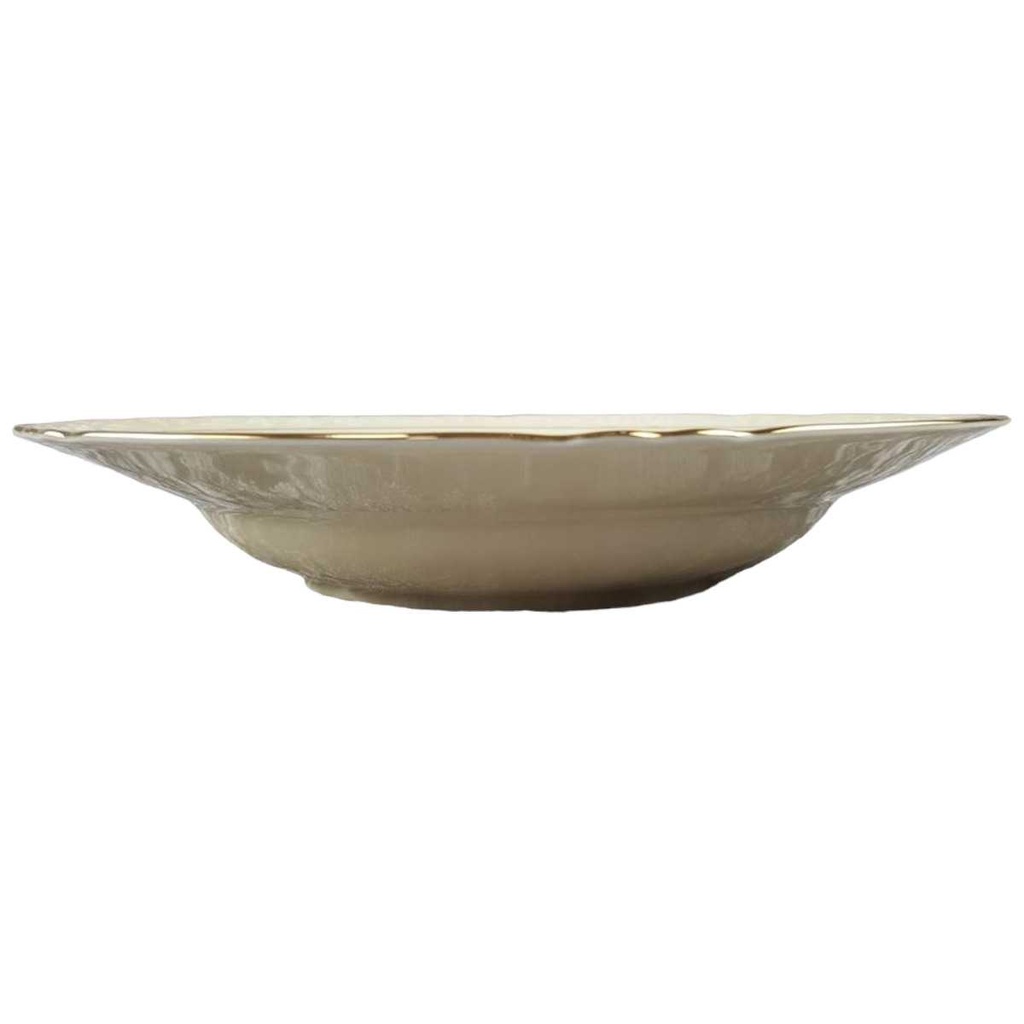 [45817586] Suppenteller Goldrand 23,6 cm Winterling elfenbein Blumenrelief mit gebraucht - gut Bild 2