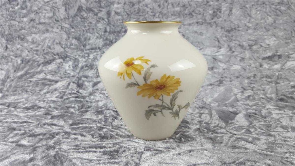 [45817592] Vase Blumenvase Goldrand 13,2 cm Fürstenberg Dekor 02065 gebraucht - gut Bild 3
