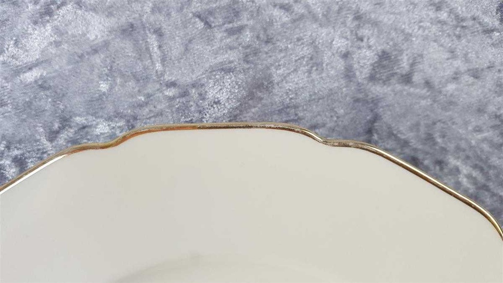 [45817594] Servierplatte Dessertteller Kuchenplatte mit Henkeln Golddekor Tielsch Altwasser weiß 7930 gebraucht - gut Bild 4