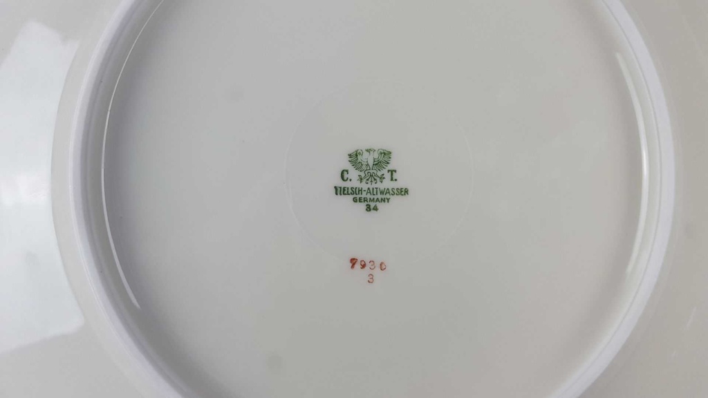 [45817594] Servierplatte Dessertteller Kuchenplatte mit Henkeln Golddekor Tielsch Altwasser weiß 7930 gebraucht - gut Bild 7