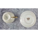 [45817595] Mokkatasse mit Untertasse Tasse Espressotasse Goldrand Hutschenreuther Elfenbein Selb gebraucht - gut Bild 5