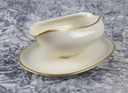 [45817611] Sauciere mit Teller Goldrand 1tlg 0,4 L KPM Krister 0201 Elfenbein Beige Bild 3