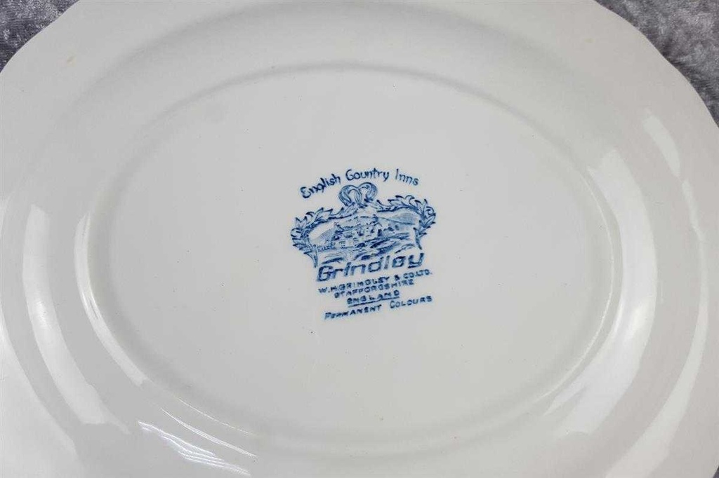 [45817625] Servierplatte Speiseplatte 30,7x25 cm Grindley English Country Inns Blau gebraucht - gut Bild 4