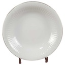 [45817655] Suppenteller Goldrand 22 cm Winterling Kirchenlamitz Relief Weiß mit gebraucht - gut Bild 2