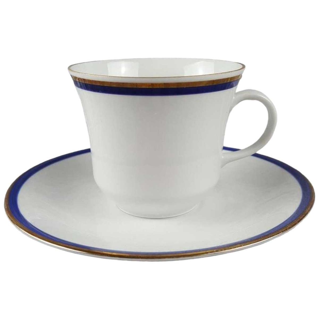 [45817686] Kaffeetasse mit Untertasse Tasse Goldrand Jaeger & Co PMR Blau gebraucht - gut Bild 2