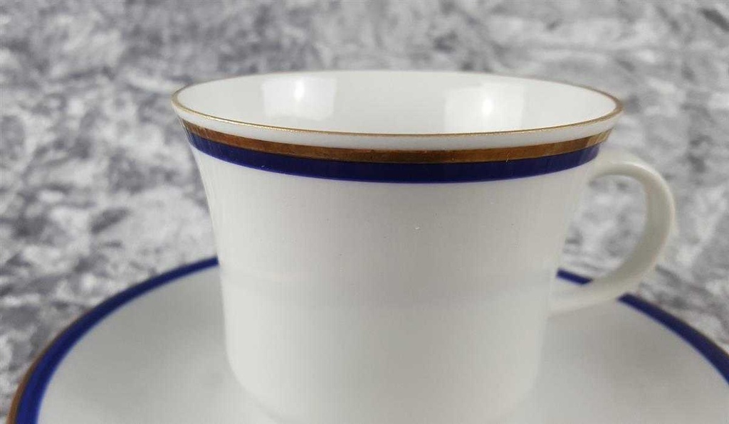 [45817686] Kaffeetasse mit Untertasse Tasse Goldrand Jaeger & Co PMR Blau gebraucht - gut Bild 4