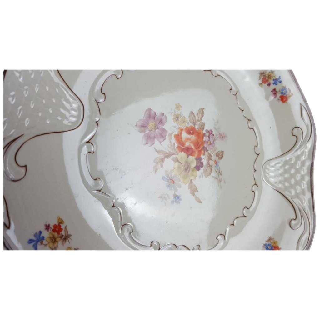 [45817689] Servierplatte Servierteller Creidlitz Porzellanfabrik Blumen Elfenbein gebraucht - akzeptabel Bild 2