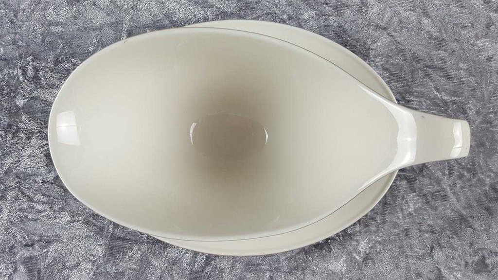 [45817847] Sauciere mit Teller Goldrand 1tlg Tirschenreuth Dekor 1244 Blumendekor Elfenbein Beige gebraucht - sehr gut Bild 5