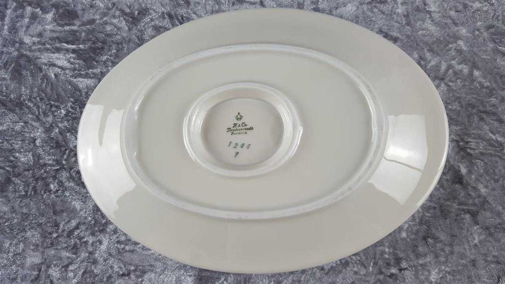 [45817847] Sauciere mit Teller Goldrand 1tlg Tirschenreuth Dekor 1244 Blumendekor Elfenbein Beige gebraucht - sehr gut Bild 6