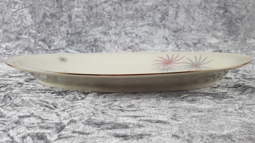 [45817848] Servierplatte Steakplatte Goldrand 32,5x22 cm Tirschenreuth Dekor 1244 Elfenbein gebraucht - akzeptabel Bild 7
