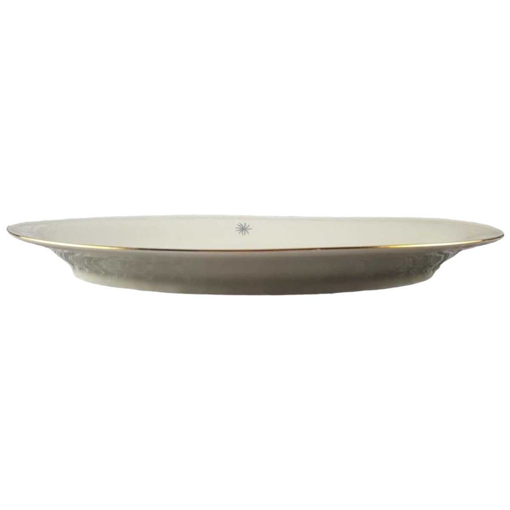 [45817849] Servierplatte Steakplatte Goldrand 35,3x24,6 cm Tirschenreuth Dekor 1244 Elfenbein gebraucht - akzeptabel Bild 2