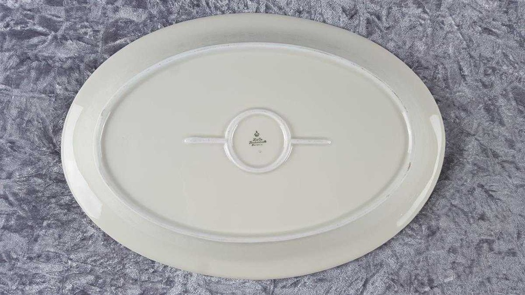 [45817849] Servierplatte Steakplatte Goldrand 35,3x24,6 cm Tirschenreuth Dekor 1244 Elfenbein gebraucht - akzeptabel Bild 6