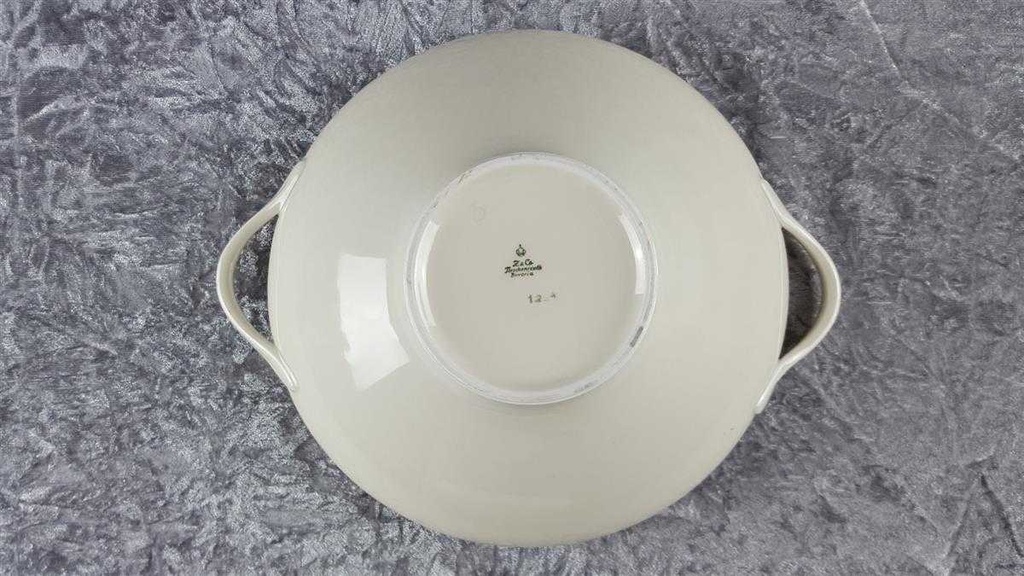 [45817850] Suppenterrine Suppenschüssel Goldrand 2,1 L Tirschenreuth Dekor 1244 Elfenbein gebraucht - gut Bild 5