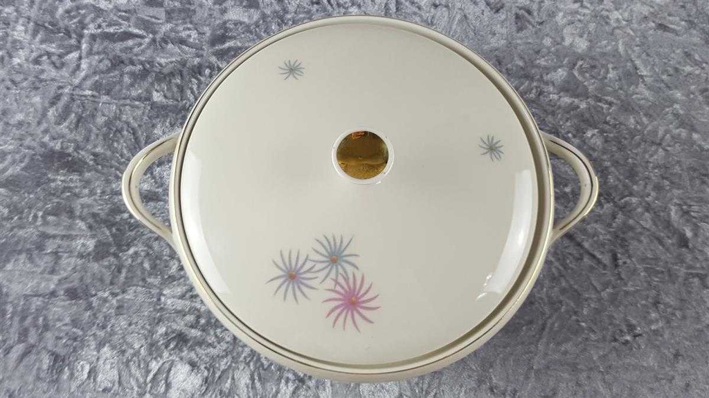 [45817851] Ragoutterrine Servierschüssel Goldrand 1,5 L Tirschenreuth Dekor 1244 Elfenbein gebraucht - gut Bild 3