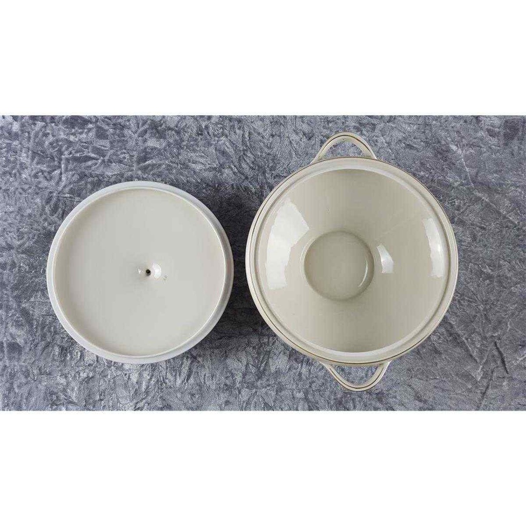 [45817851] Ragoutterrine Servierschüssel Goldrand 1,5 L Tirschenreuth Dekor 1244 Elfenbein gebraucht - gut Bild 4