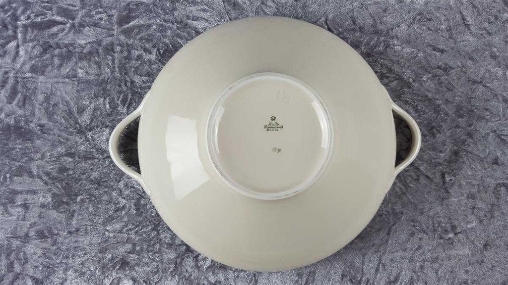 [45817851] Ragoutterrine Servierschüssel Goldrand 1,5 L Tirschenreuth Dekor 1244 Elfenbein gebraucht - gut Bild 5