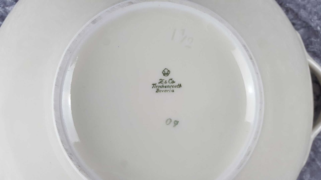 [45817851] Ragoutterrine Servierschüssel Goldrand 1,5 L Tirschenreuth Dekor 1244 Elfenbein gebraucht - gut Bild 6
