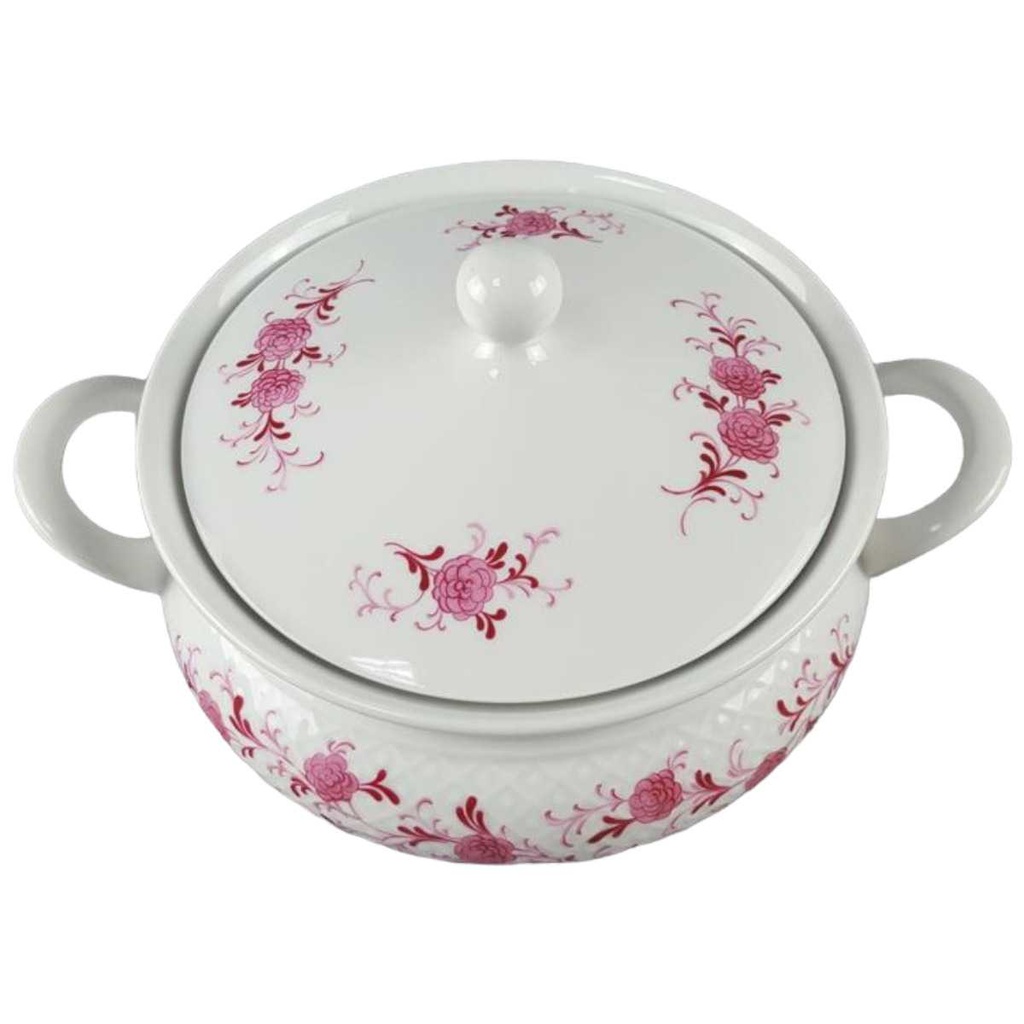 [45817862] Ragoutterrine Servierschüssel mit Henkeln Deckel 1,8 L Seltmann Weiden Annabell rote Blüte 26043 gebraucht - akzeptabel Bild 2