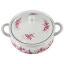 [45817862] Ragoutterrine Servierschüssel mit Henkeln Deckel 1,8 L Seltmann Weiden Annabell rote Blüte 26043 gebraucht - akzeptabel Bild 2