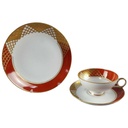 [45817864] Teetasse mit Untertasse Sammelgedeck Teegedeck 3tlg Wallendorf Wallendorfer Porzellan ehem. VEB W 1764 Goldrelief gebraucht - sehr gut Bild 2