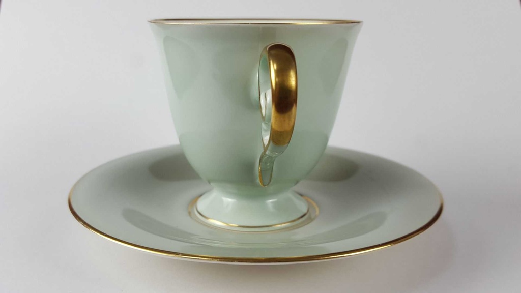 [45817892] Mokkatasse mit Untertasse Tasse Espressotasse Goldrand Tirschenreuth gebraucht - sehr gut Bild 4