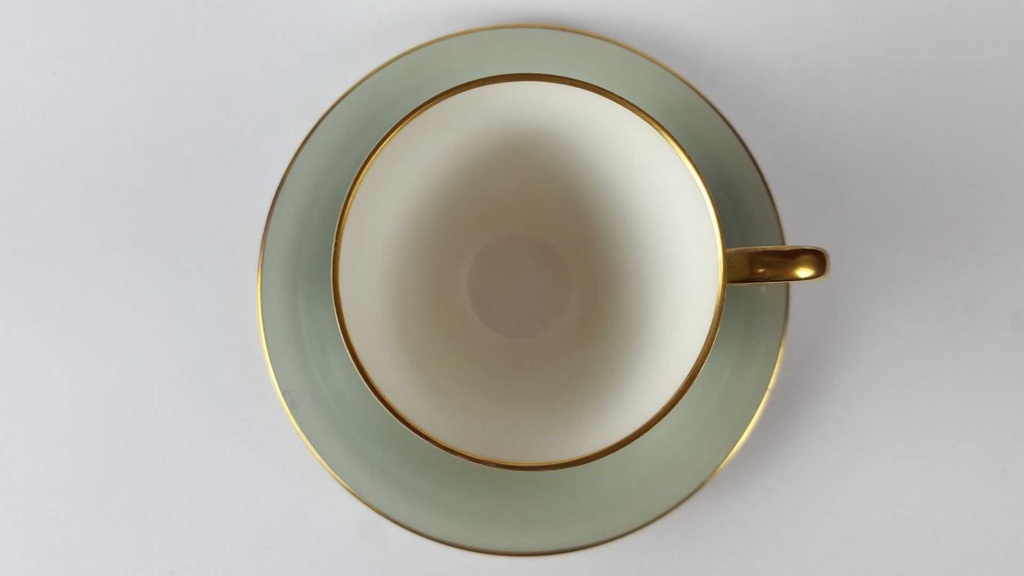 [45817892] Mokkatasse mit Untertasse Tasse Espressotasse Goldrand Tirschenreuth gebraucht - sehr gut Bild 5