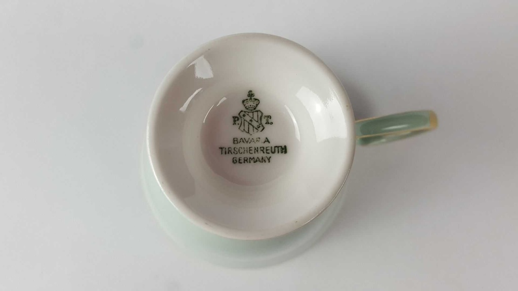 [45817892] Mokkatasse mit Untertasse Tasse Espressotasse Goldrand Tirschenreuth gebraucht - sehr gut Bild 8