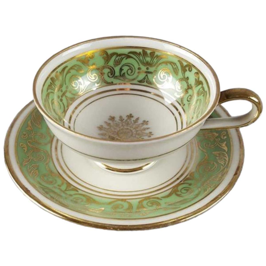 [45817897] Mokkatasse mit Untertasse Tasse Espressotasse Golddekor Reichenbach gebraucht - gut Bild 2