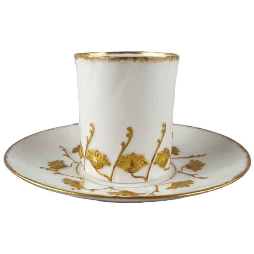 [45817900] Mokkatasse mit Untertasse Tasse Espressotasse Golddekor Limoges France gebraucht - gut Bild 2