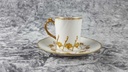 [45817900] Mokkatasse mit Untertasse Tasse Espressotasse Golddekor Limoges France gebraucht - gut Bild 3