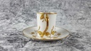 [45817900] Mokkatasse mit Untertasse Tasse Espressotasse Golddekor Limoges France gebraucht - gut Bild 4