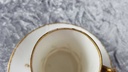[45817900] Mokkatasse mit Untertasse Tasse Espressotasse Golddekor Limoges France gebraucht - gut Bild 6