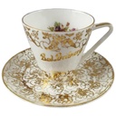 [45817901] Mokkatasse Tasse Espressotasse mit Untertasse & Golddekor Kaiser Porzellan Alka Kunst gebraucht - gut Bild 2